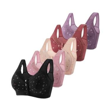 Imagem de Conjunto De Sutiãs Sem Costura E Sem Fio Com Estampa De Renda plus Siz