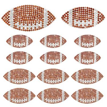 Imagem de DOPENSPI 12 peças de patch de futebol de ferro, 2 tamanhos de strass, dia de jogo de futebol, aplique de transferência de calor, apliques costurados em apliques para roupas, chapéus, mochilas