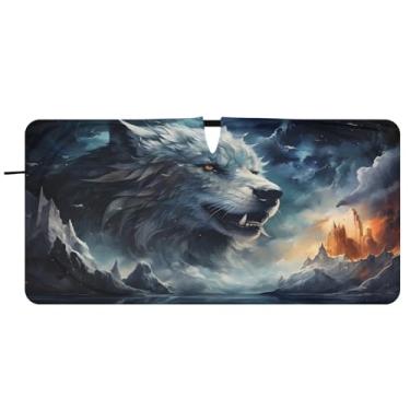 Imagem de CEBUGI Para-brisa de carro dobrável para-sol sombra lobo janela de carro guarda-chuva pára-brisa frontal para-sol para acessórios de carro fixe bloqueador solar reflexivo de carro, M