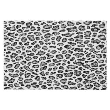 Imagem de Tapete de área 60 x 90 cm, macio, lavável, antiderrapante, com revestimento de borracha, estampa de leopardo, para sala de estar, quarto, decoração de casa