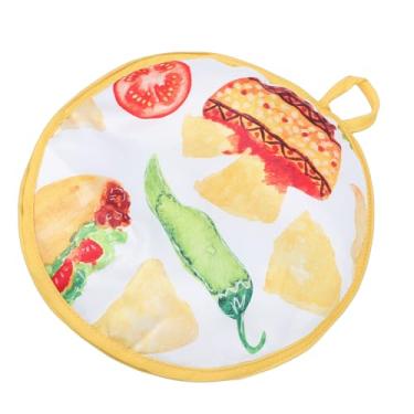 Imagem de Aqur2020 Bolsa Aquecedora de Tortilha, Suporte de Tortilha Isolado Mantém Pães Achatados Macios e Quentes, Seguro para Micro-ondas e Portátil para Tacos Wraps Naan 30 Cm de Diâmetro para