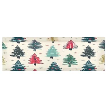 Imagem de CEBUGI Cortina blackout para janela – Cortinas de proteção de privacidade para cozinha/banheiro/sala de estar/lavanderia (137 x 45 cm, 1 painel, árvore de Natal)