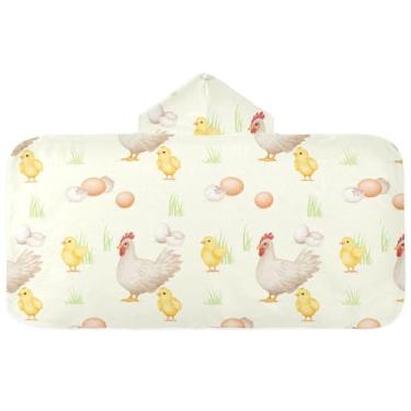 Imagem de Burbuja Toalha de banho com capuz de laço rosa para crianças, toalha de praia de pelúcia macia absorvente para chá de meninas e meninos 3-10 anos, 61 x 127 cm