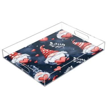 Imagem de STAYTOP Bandeja de servir de acrílico para o Dia dos Namorados, 15,7 x 11,20 cm, bandejas decorativas à prova de derramamento, organizador de bancada para café da manhã, chá, comida, maquiagem