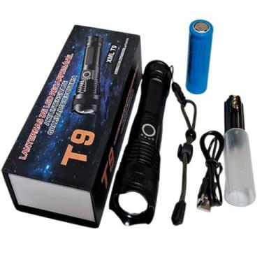 Imagem de Lanterna Multiuso de Mão Corpo em Alumíno LED T9 Recarregável, Zoom de Longo Alcance, USB, P50, Alta intencidade e Potência