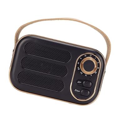 Imagem de Cryfokt Alto-falante Vintage Retro Estéreo de Alta Fidelidade Som Portátil Sem Fio para Viagens Em Casa, Plástico, Eletrônica (Preto)