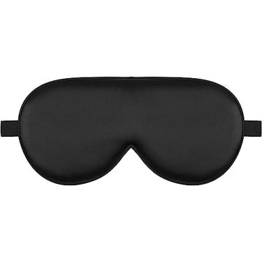 Imagem de Máscara de olhos para dormir com alça ajustável, capa macia para os olhos para mulheres e homens dormindo à noite, viagens (preto)