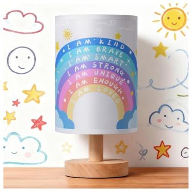 Imagem de Bold Bison Luminária de mesa de Natal arco-íris, 3 modos de luz, alimentado por USB, para quarto, decoração de canto calmante, centro aconchegante, centro de livros e suprimentos, 25,4 cm de altura