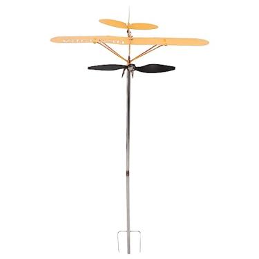 Imagem de GLOGLOW Moinho de de Avião Piper J3 Cub, Construção de Metal Resistente, de Avião, Ideal para Jardins e Pátios, 173g (L)