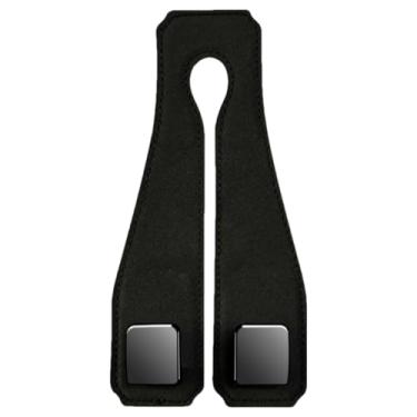 Imagem de Ganchos de encosto de cabeça para carro - Gancho de encosto de cabeça de couro para carros, acessórios internos, organizador, gancho de bolsa para guardar bolsas, casacos, guarda-chuvas, mercearia