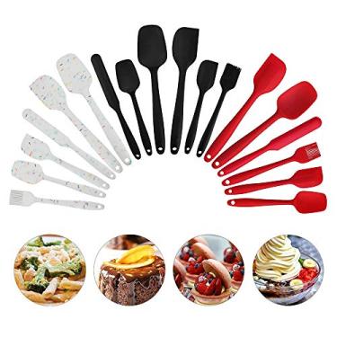 Imagem de 6 Peças Conjunto Utensílios de Cozinha Silicone Antiaderente Spátula Resistente ao Calor Colher Pincel Óleo e Bolo Ferramentas Silica Grau Alimentar P