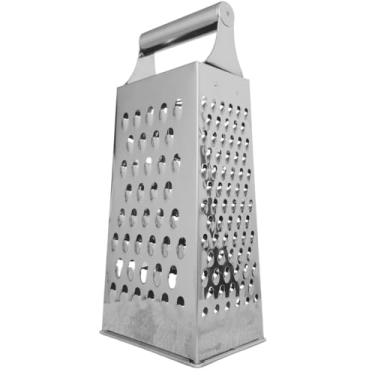 Imagem de Ralador 4 Faces de Inox com Cabo, 21,50cm, Aço Inoxidável, Multiuso para Queijo e Alimentos