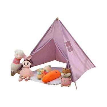 Imagem de Tenda Teepee Portátil Para Crianças Com Luzes LED E Decoração De Tapet