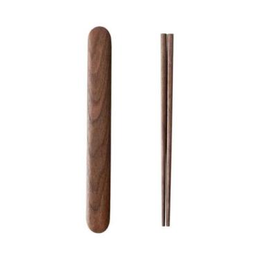 Imagem de Conjunto De Talheres Premium Em Madeira De Noz Com Colher E Estojo Por