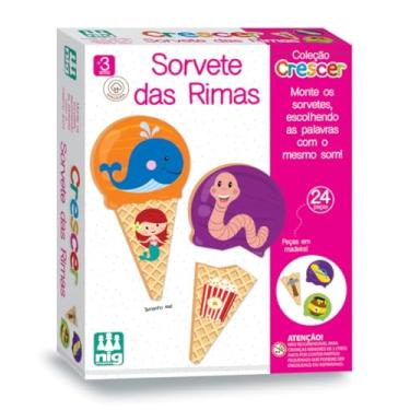 Imagem de Nig Brinquedos Jogo Educativo Madeira Crescer Sorvete das Rimas