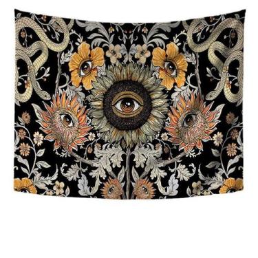 Imagem de Tapeçaria, olhos de girassol, parede, 150x130cm, microtecido, fibra - 
