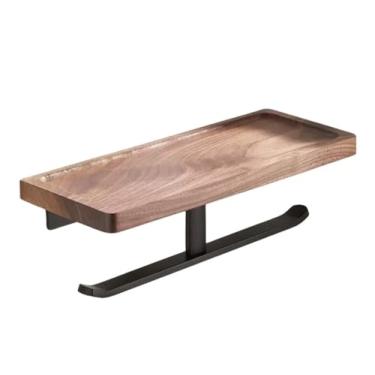 Imagem de Conjunto de ferragens de banheiro preto toalheiro suporte de papel higiênico barra de toalha prateleira de banheiro acessórios de banheiro, anel de toalha (suporte de papel duplo)