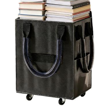 Imagem de De Compras Rolante Com Rodas - Carrinho Dobrável Grande E De Alta Resistência Com Alça - Sacos De Compras Para Supermercado,Para Viagens Exteriores Centro Comercial Lavandaria Campismo Roupa