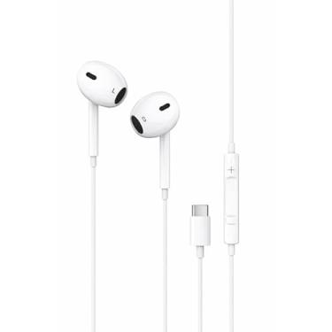 Imagem de Fones de ouvido com fio com microfone, fones de ouvido intra-auriculares com som Hi-Fi, fones de ouvido com isolamento de ruído para dispositivos iPhone, Android e USB-C, tipo C/Lightning/conector de