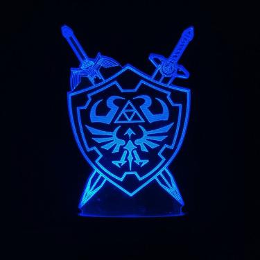 Imagem de Luz noturna LED 3D Zelda`s Links que muda de cor para crianças