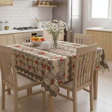 Imagem de Toalha De Mesa Quadrada 4 Lugares 145x145cm Poliéster e Algodão(Pimenta)