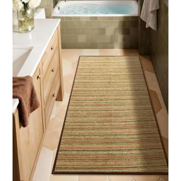 Imagem de YIHOUSE Tapetes de banho antiderrapantes para banheiro 61 x 122 cm, tapetes absorventes de secagem rápida, lavatória, cozinha, (verde, 61 x 122 cm)