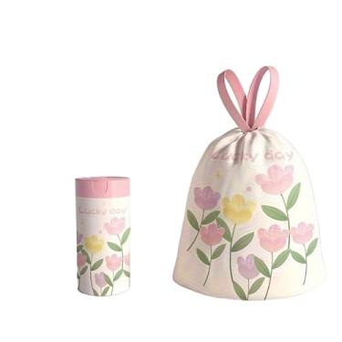 Imagem de 1 rolo/50 sacos de lixo com cordão grosso perfumados de lavanda - sacos de lixo descartáveis multiuso adequados para cozinhas, banheiros e salas de estar (rosa, 45 x 45)