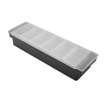 Imagem de GLOGLOW Embalagem de Armazenamento de Alimentos Tampa Transparente de Plástico Design Destacável Barra Multifuncional Caddy de Frutas para Vegetais Frutas Tempero Grãos de café Condimento Caddy, (6