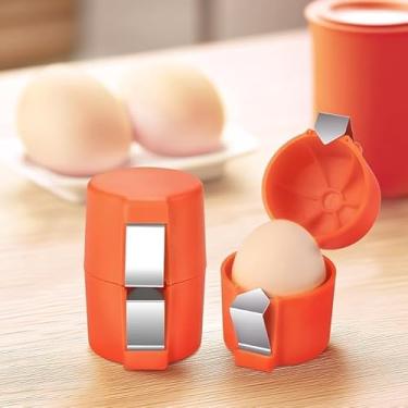 Imagem de Quebrador E Descascador De Ovos Prático Inox Para Cozinha Praticidade Premium - Cores Sortidas