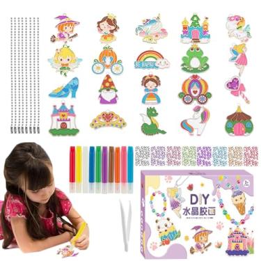 Imagem de Ornamentos de pintura de DIY,Kit de pintura com cola de pingente brinquedo artes e ofícios | Brinquedo de com cola colorida de educacional para meninos e meninas de aniversário