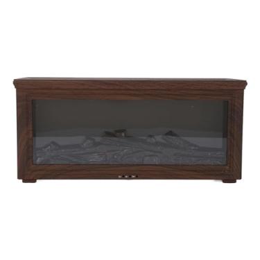 Imagem de Jiawu Difusor de óleo Essencial Bonfire Umidificador de Tela de Chama Ultrassônica Tanque de água de 280 Ml para Quarto de Escritório Doméstico, Efeitos de Resposta de 7 Ciclos de Cores (Escuro)