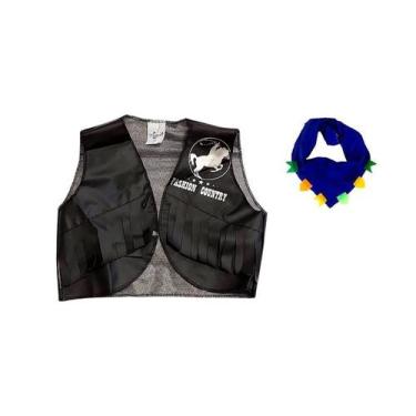 Imagem de Fantasia colete e lenço infantil cowboy country tam g mfesta junina