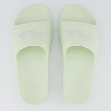 Imagem de Chinelo Fila Sleek Slide Feminino Verde e Branco, 35-36