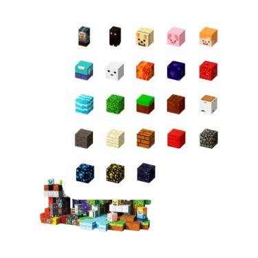 Imagem de Blocos De Construção Magnéticos Estilo Pixel Brinquedo Cubo Com Tampa 