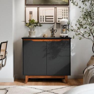 Imagem de Armário Multiuso Buffet Organizador Multifuncional Pés Madeira Reforça