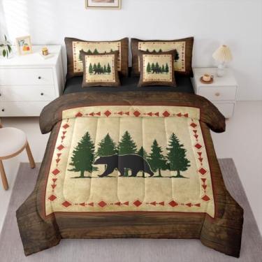 Imagem de Erosebridal Jogo de cama queen com estampa de árvore botânica, estampa de árvore botânica, natureza, animais selvagens, casa de fazenda, decoração de quarto