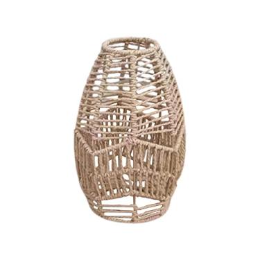 Imagem de Wswqop Abajur Pendente em Imitação de Rattan Trançado, para Sala de Estar, Quarto, Hotel Ou Restaurante. Design Elegante E à Prova de Poeira, 23x10,5x6,8CM