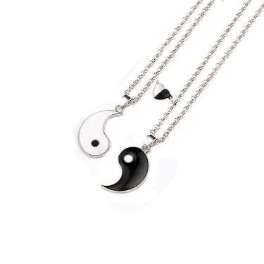 Imagem de 1 par de pulseiras de atração mútua para casais amor infinito coração combinando cruz Yin Yang feito à mão trançado relacionamento cordão ajustável para ele e para ela melhor amigo promessa presente de dia dos namorados, Metal metal cordão corda esmalte, Cabo