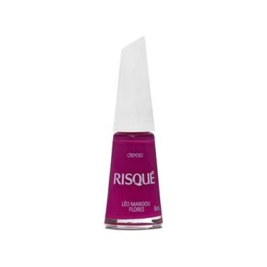 Imagem de Esmalte Risque Cremoso Léo Mandou Flores 8ml, Rosa, 8ml
