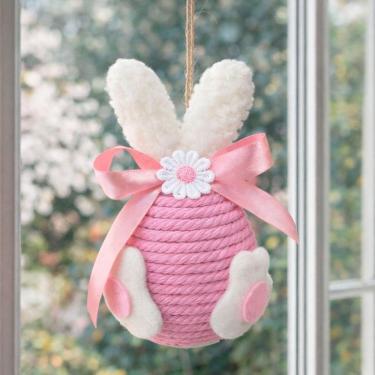 Imagem de Pendente Ovinhos Coelho Enfeite Decorativo De Páscoa 13x8cm
