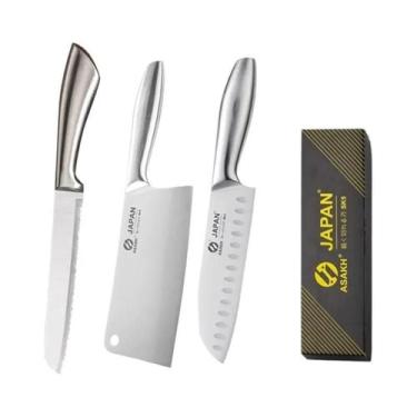 Imagem de Conjunto De Facas De Cozinha Profissionais De Aço Inoxidável De 7 Pole