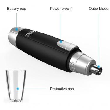 Imagem de Aparador De Cabelo De Nariz E Orelha Portátil Pelos Nazal Preto/ Prata