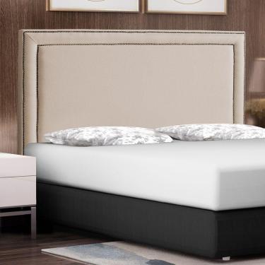 Imagem de Cabeceira Cama Box Casal Queen Size Maísa 160cm Com Frame Veludo Bege - Abmaza