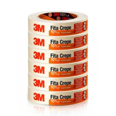 Imagem de KIT 6UN. FITA CREPE USO GERAL 101LA 18mmX50m 3M