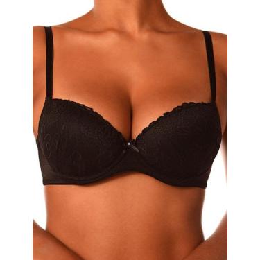 Imagem de Sutiã com aro e bojo nova gemma demillus 67249 taça b, 48, Preto