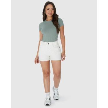 Imagem de Bermuda Feminina Comfort Em Sarja Com Elastano - Malwee, Branco, 42