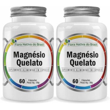 Imagem de 2x Magnésio Quelato (Bisglicinato de Magnésio) 60 Capsulas de 500mg Fl