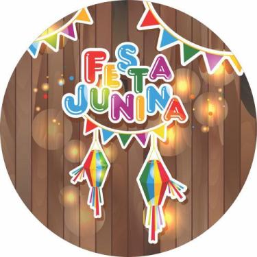 Imagem de Painel de Lona Redondo Festa Junina Bandeirinhas 003 - Fabrika de Fest