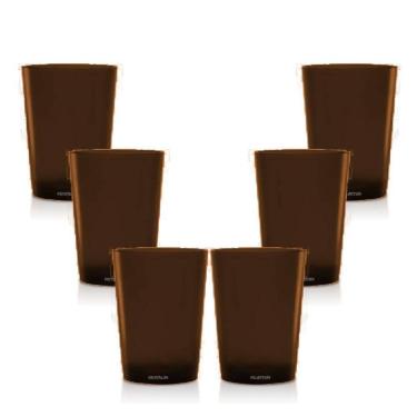 Imagem de Kit 6 Copos Short Drink 200Ml Marrom - Policarbonato