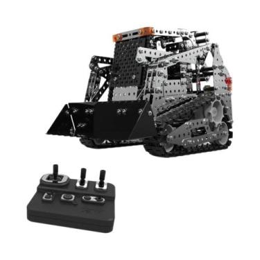 Imagem de Caminhão De Blocos De Montar 3D De Metal Com Guindaste E Empilhadeira,